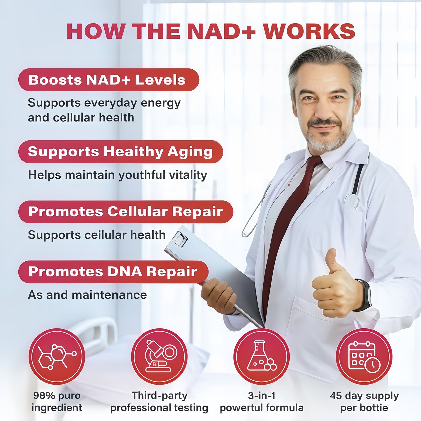 Zooone NR1000-NAD+ Berry Flavor Drink Mix for Skin Aging Support, Energy, and Focus - 30 Pack